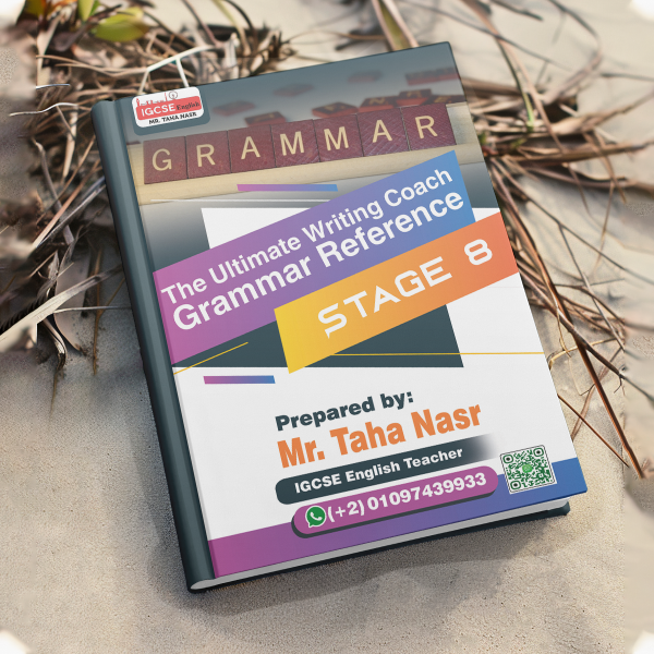 Dr Taha Nasr English Check Point YEAR 8 / Past Paper ,writing notes , grammar book , writing Book
