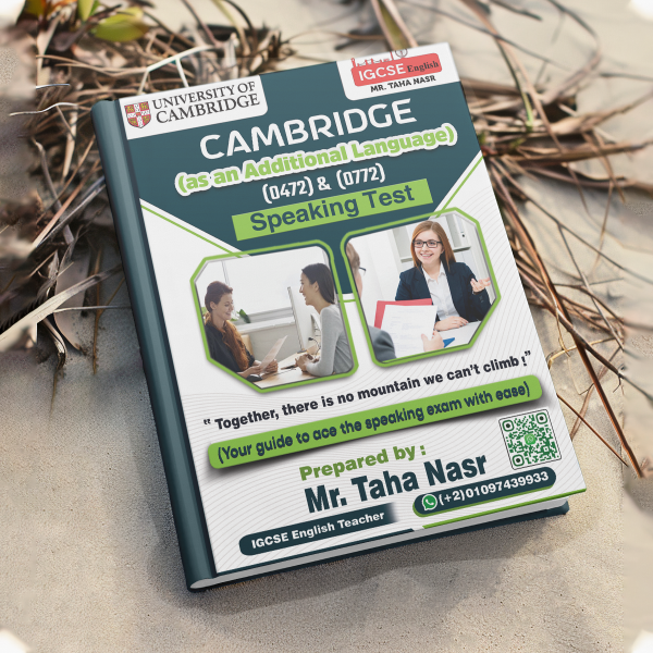 Dr Taha Nasr ENGLISH Cambridge  (AS AN ADDITIONAL LANGUAGE) activity book , Grammar booklet ,writing notes, SPEAKING notes